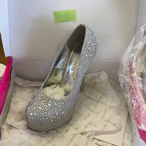 New silver Cinderella heels